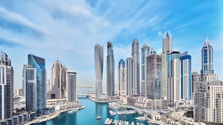 Dubai Marina waterfront and high-rise apartment towers